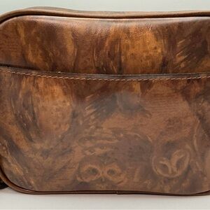 Patricia Nash Josie Owl Print Leather Camera Crossbody NWOT